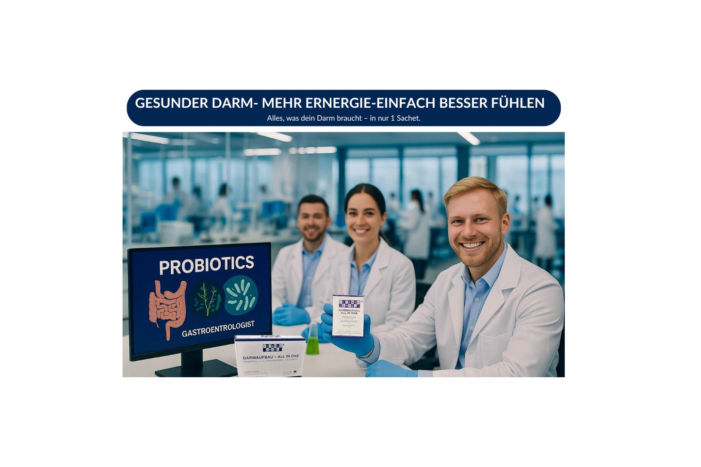 Video zeigt das Produkt" Darmgesundheit-Darmaufbau All-in- One" von Vitaminengel mit 10 Millarden Histaminsenkenden Probiotika, 6 g Akazienfasern und 3 g L-Glutamin